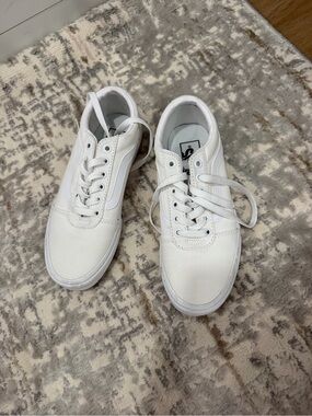 Vans White Low-Top Canvas Sneakers